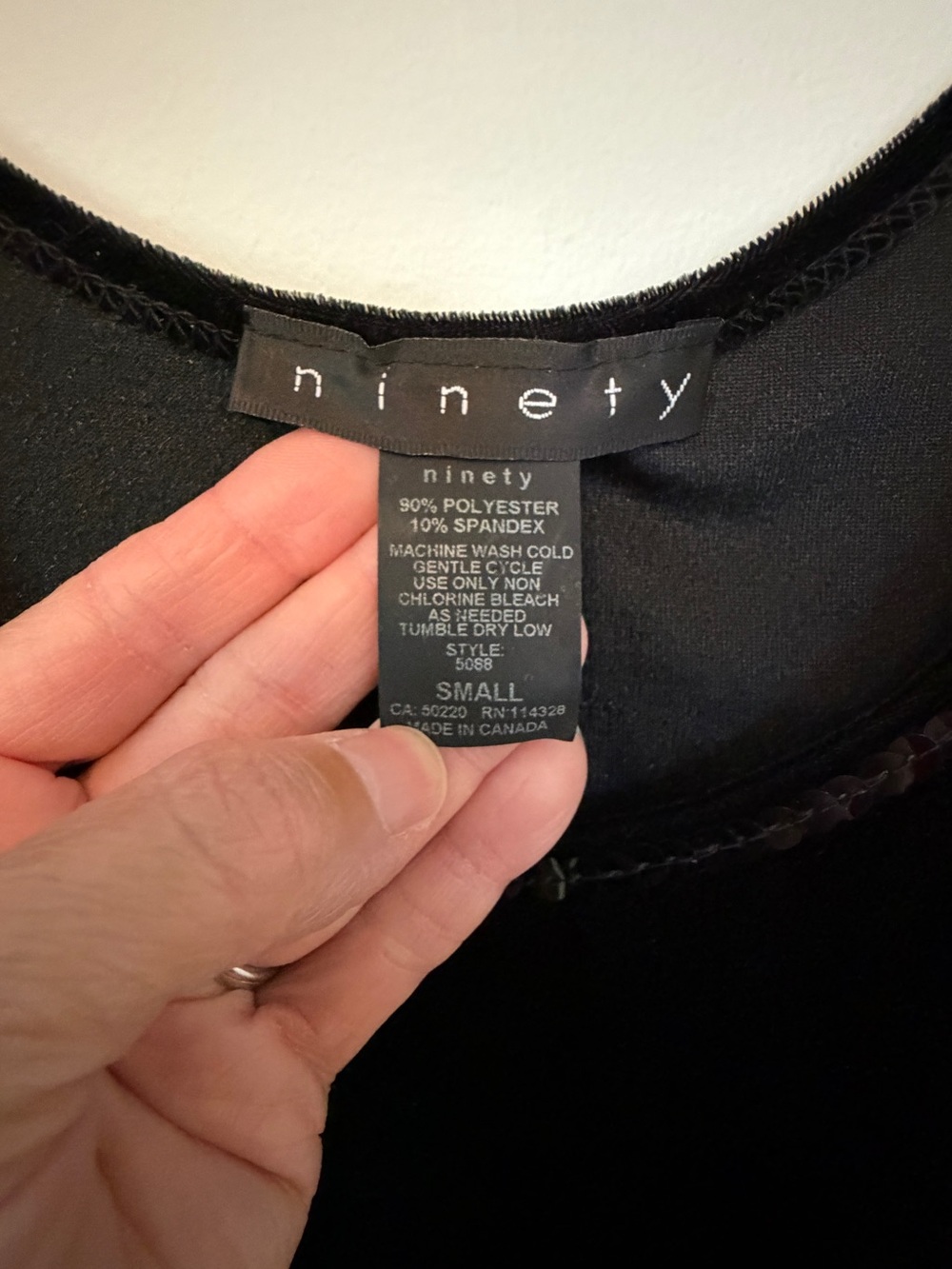 🌹 ninety brand Black Velvet Tie-Front Womens jacket & Top with Sequin Trim #0098 - Picture 10 of 16